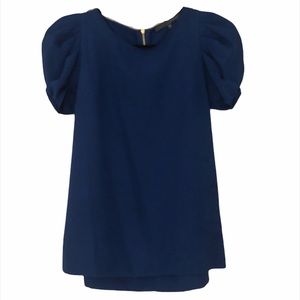 Afterpants Puffed Sleeve Royal Blue Blouse 36